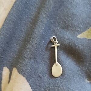 Silver Canoe  Paddle Pendant Charm